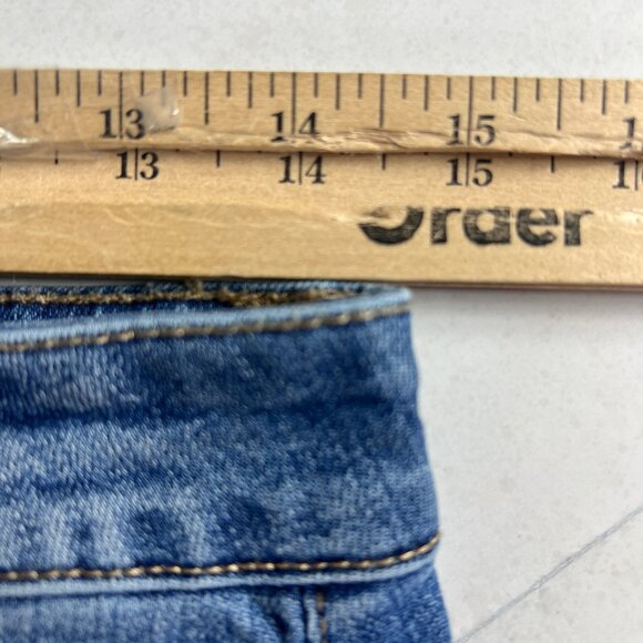 Oat New York Jeans Women's 29x27* Mid Rise Straight Crop Blue Faded Denim Tag 28 - Picture 16 of 16